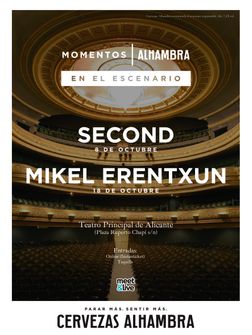 Cartel Momentos Alhambra - Second y Mikel Erentxun